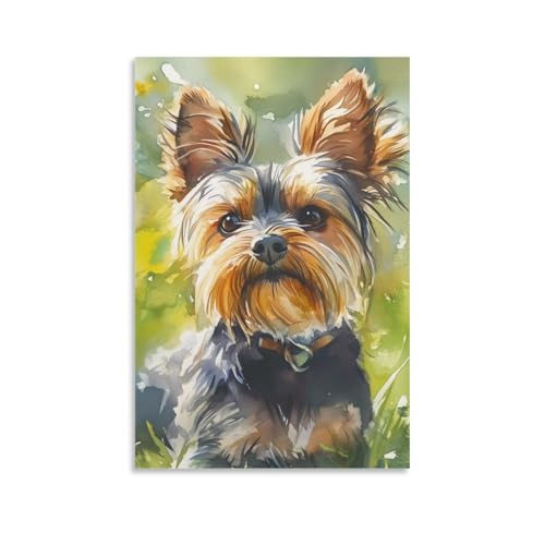 Affiche Yorkshire Terrier sur toile cadeau idéal pour décoration de chambre