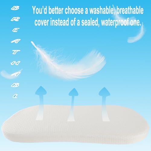 Image of Mecc ecoh Baby Bassinet Mattress, 100% Breathable Cover, Water-Resistant Lining, Hourglass 30 inchx18 inchx2 inch Fit for Halo BassiNest Bassinet Series