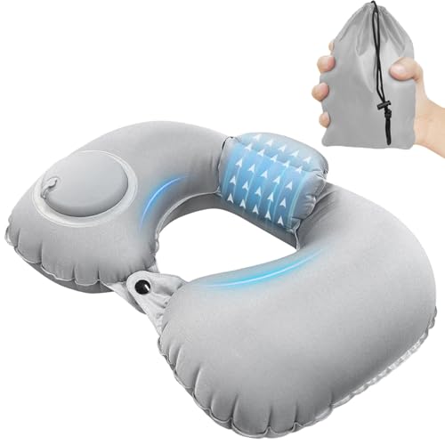 Fiico ネックピロー ポンプ式 U型まくら ダブルバルブ 携帯枕...