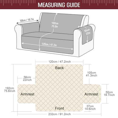 Image of TAOCOCO Sofa Covers 2 Seater,Settee Covers,Non Slip Sofa Covers,Sofa Slipcovers,Pet Couch Covers,Washable Sofa Protectors for Dogs(Red)
