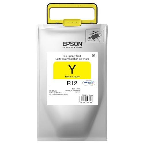 Cartouches d'encre Epson jaunes R12 d'origine pour imprimantes WorkForce Pro