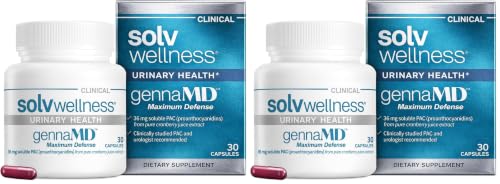 Image of GennaMD Cranberry Supplement for Urinary Tract Health Support - Advanced 36 mg Soluble PAC from 100% Cranberry Juice Extract - Small, Easy-to-Swallow Capsules - 30 Capsules (Pack of 2)
