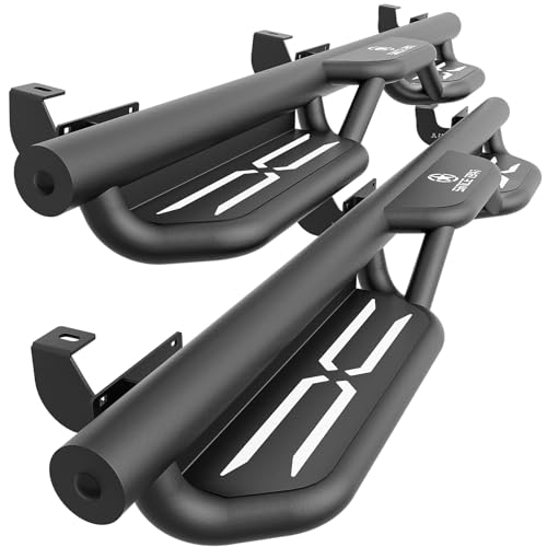 YZONA for Wrangler JL Running Boards Side Steps Compatible with 2018 2019 2020 2021 2022 2023 2024 2025 Jeep Wrangler JL JLU Unlimited 4 Doors (Include 4XE Model), Two Stairs Nerf Bars Step Plates