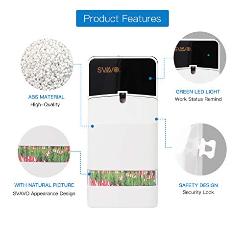 SVAVO Automatic Air Freshener Spray Dispenser, Commercial Air Refresher Spray Holder Wall Mount/Free Standing, Fragrance Aerosol Dispenser for Home Air Freshener Refill Can, Room, Bathroom, ABS
