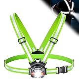 ISEYOU Running Lights for Runners, 500 Lumens Running Light with 45° Adjustable Tilt, 360° Reflective Vest & IPX4 Waterproof Rechargeable Light Up Gear for Night Walking/Cycling/Jogging/Hiking