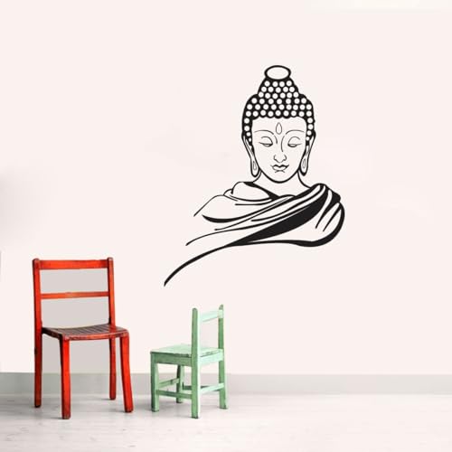 Image of Sticker Studio Lord Buddha PVC Vinyl,Wall Sticker for Home Decor - Ideal for Living Room, Bedroom, Hall, Kids Room, Play Room (Size -45 cm x 45 cm) (Black Buddha (48 Cm X 33 Cm))