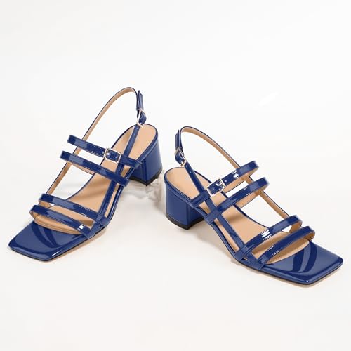 NUMALEO Women's Dressy Sandals Strappy Slingback Low Heel 2 Inch Chunky Heel Open Toe Comfortable Summer Sandals for Women Cute Party Wedding Casual Shoes3