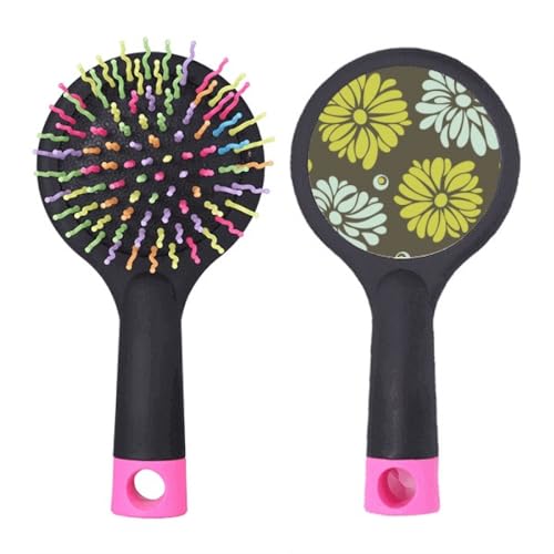 Brosse à cheveux démêlante fleur jaune chrysanthème pour salon