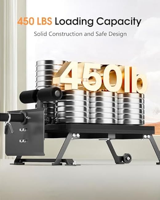 Nordic Curl Bench - Home Gym Hamstring Curl Machine with with 1 & 2 Olympic Weight Plates, Max Hold 450lbs, Compact Glute Machine, Easy to Move and Store with Wheels