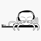 Mixer Dj Pult Hang Up Plate Vinyl Music Party Celebrate Club Disco Dancing Octopus Octopus Cuttlefish Squid Tentacle Squid Monster Comic Cartoon Clipart Funny Sticker Decal Bumper Sticker 5'