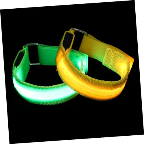 Hemoton 2Pcs Rechargeable LED Reflective Sports Bracelet Adjustable Safety Wrist Band for Night Running Lightweight Armband for Jogging Cycling and Outdoor Activities