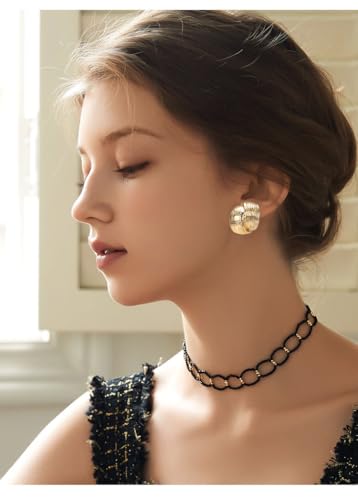Image of Yoursfs Gold Textured Knot Clip On Earrings for Women Non Pierced Earring 18K Gold Plated Double Half Hoop Earrings Trendy Jewelry