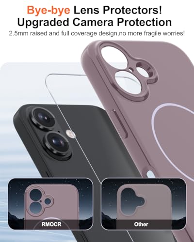 Image of Magnetic for iPhone 17 Case,Shockproof Matte Cover,Lavender Purple | with Screen Protector,Compatible with MagSafe,Military Grade Drop Protection,Full Camera Protection,Non-Slip Design Case