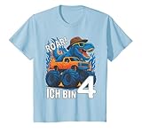 Photo Gallery bambino dino ich bin 4 dinosauri compleanno bambini monster truck maglietta Photo Gallery bambino dino ich bin 4 dinosauri compleanno bambini monster truck maglietta