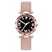 KaloryWee Montre Femme Dame Bracelet Pas Cher Fashion La Mode Glace Cadeaux Cadran Noël Quartz Aiguille Poignet Casual Bandage Cuir Ciel étoile Clair étoilé en Vogue