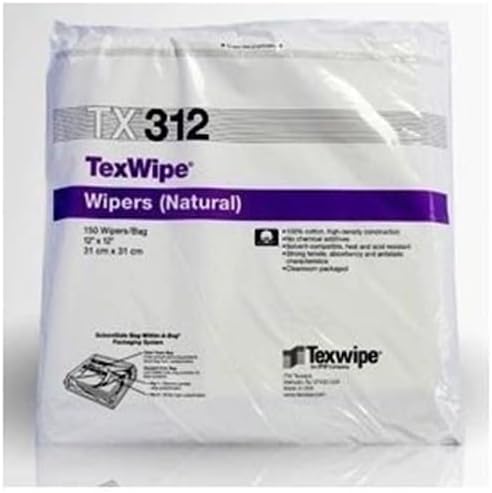Texwipe TX312 - TexWipe dry wipers, 12 inch x 12 inch, 150/pkg