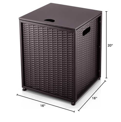 Propane Tank Cover Table, Hideaway Table for Gas Fire Pits - 20 Lbs Propane Tank Storage Side Table for Gas Fire Pit, Gas Grill, Griddle, and Propane Stoves