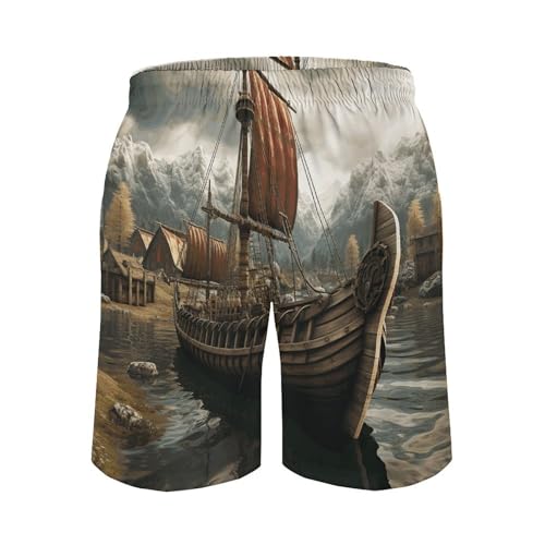 Old Boat Mens Swim Trunks Quick Dry Hawaii Bathing Suit Board Shorts with Mesh Lining-3