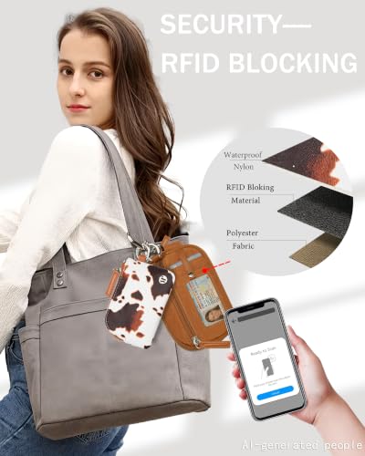Image of Wallet Wristlet for Women, RFID Wallet Keychain with Dual Pocket | Nylon Wristlet Wallet with Coin Purse, ID Window, Card Holder and Small Wallet Design