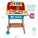 Cook 'N Grill Wooden BBQ Playset- Kids Pretend Play Stand- Wood Toy Barbeque w Food, Condiments & Grilling Tools- 30+ Pieces in All - Fun Indoor Outdoor Activity Set for Playrooms, Daycare Centers