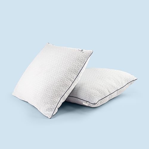 Image of SleepStore Fibrom Cushion Pillow for Relaxing, Pack of 2, 24x24 Inch | Medium Firm Support | Versatile Pillow for Back, Side & Sofa Use | Soft Fiber Foam Comfort