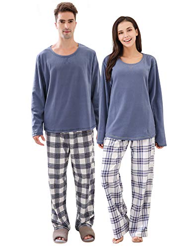 Richie House Women's Soft & Warm Lightweight Fleece Pajama Set RHFW2857WOMEN-A-M Navy/Plaid