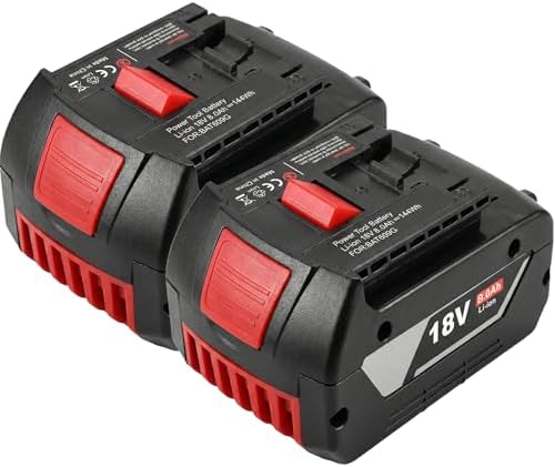 2-Pack 18V 8.0Ah Lithium-Ion Cordless Tool Battery Packs, Replace...