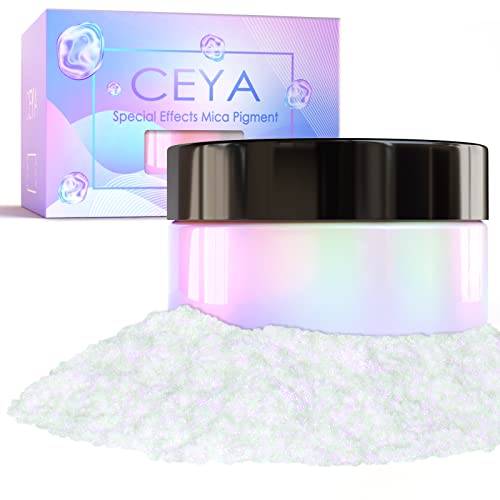 Ceya Interference Mica Powder, 1.8oz/ 50g Ghost Dreamland Chrome Nail Powder, Cosmetic Grade Pearlescent Effect Color Shift Pigment for Epoxy Resin, Makeup...