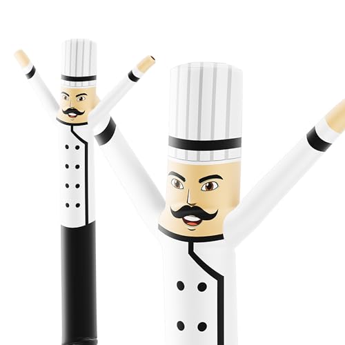 LookOurWay Air Dancers Inflatable Tube Man Attachment - 10 Feet Tall Wacky Waving Inflatable Dancing Tube Guy for Business Promotion - Blower Not Included - Restaurant and Food Themed - Chef