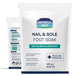 Pediluvio di Qualità con Olio di Tea Tree e Sale di Epsom | Trattamento Anti Funghi per Unghie e Piede d'Atleta | Idratante e Deodorante | Esfoliante
