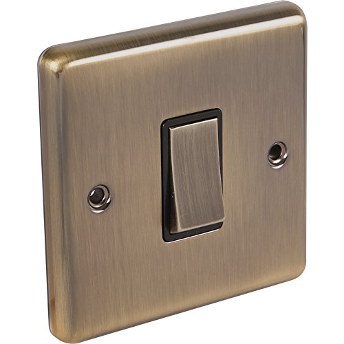 Wessex Electrical Wessex Antique Brass Switch 1 Gang 2 Way In Electroplated Steel Gold