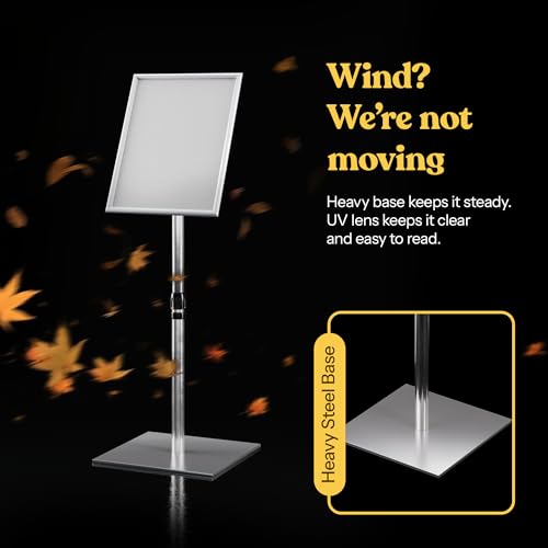 image for T-SIGN Adjustable Heavy Duty Pedestal Sign Holder Poster Stand - 8.5x1