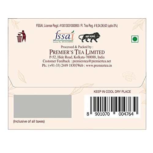 Image of PREMIER'S Masala Chai Carton Pack 1000g (CTC Leaf Tea with Real Spices 1 KG, Strong and Robust Chai, Traditional Indian Chai, 500 Cups)