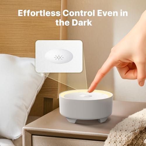 Image of Kipcush White Noise Machine for Sleeping, Baby & Adults, High-Fidelity Non-Looping Sounds, Sleep Sound Machine with Dimmable Night Light, USB Powered, Memory Function, Home, Nursery & Travel