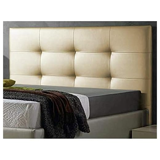 cabecero acolchado cama 150 DecorQUALITY cabeceros de Cama 150 Texass cabeceros tapizados de Madera cabecero Acolchado cabecero Polipiel Blanco cabeceros para Dormitorio cabecero de Cama (Beige, 150 * 70)