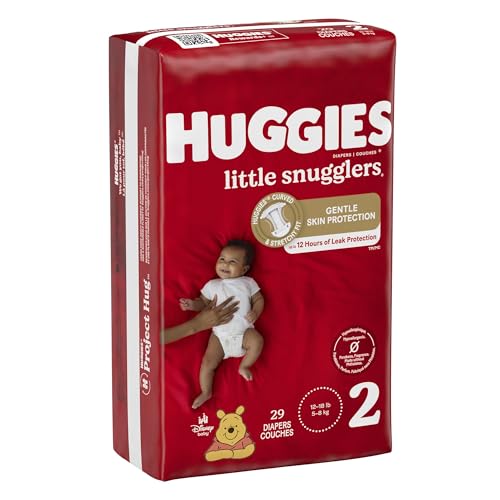 Image of Huggies Little Snugglers Baby Diapers, Size 2, 29 Ct