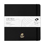 Paul Rubens Quadratisches Aquarell Tagebuch, 100% Baumwolle Säurefrei Heißgepresst Aquarell Skizzenbuch 19 x 19 cm, 140 lb/300 g/m², 20 Blatt für Aquarelle, Gouache, Acryl