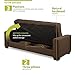 Pearington Mia Sofa Bed- Microfiber, Multi Position Bedroom, Living Room, or Office Futon Couch Sleeper and Lounger with Extra Storage under Bottom Cushion, Mocha