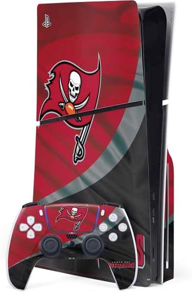 Skinit Decal Gaming Skin Compatible with PS5 Slim Disk Bundle - Officially Licensed NFL Tampa Bay Buccaneers Design