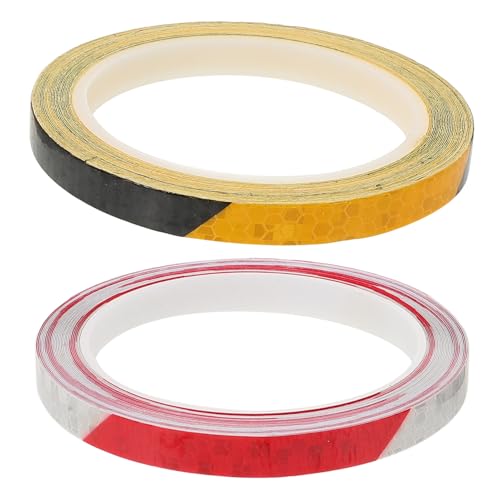 Hemoton 2Rolls Reflective Bike Stickers Adhesive Reflective Tape for Bicycles Motorcycles Safety Reflectors Easy Installation Colors