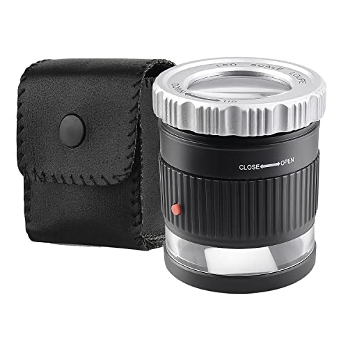 30X Loupe Magnifier,Adjustable Focal Length Magnifier,Foldable Jewelry Magnifier Glass for