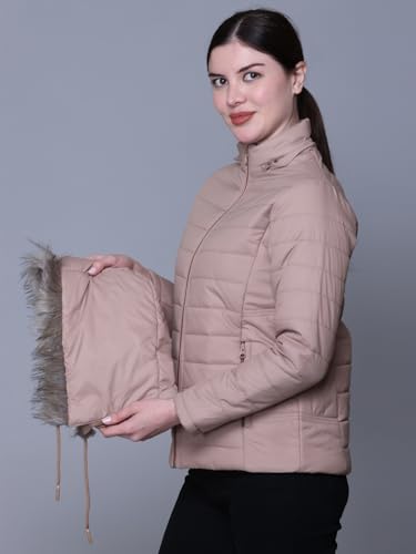 Image of RARE TIMES Women's Stylish Solid Full Sleeves Jacket | Winter Wear Quilted Jacket for Travelling | Regulaer Fit Puffer Jacket For Women