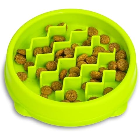 Catstages Kitty Slow Feeder Cat Bowl, Green Cover