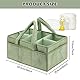 Baby Wickel Organizer für Wickelutensilien, Wickeltasche Organizer, Wickeltisch Organizer, Wickelkorb, Windel Organizer, Wickelorganizer Zuhause, Filztasche mit Fächern – Tragbar & Faltbar (Grün A)