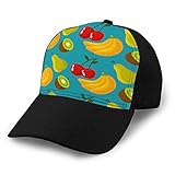 Gran calidad dsgdfhfgjghcdvdf Gorra de Mujer Snap Back Ball, Transpirable, Ajustable Fondo de Fruta orgánica Fresca Impresión Cowboy Hat