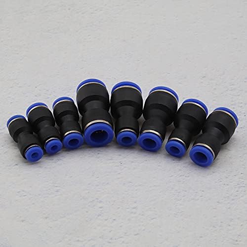 24x Plastic Pneumatic Push to Connect Fittings Tube Straight Fitting Reducer Adapter Quick Release Fit Air Water Lines Hose