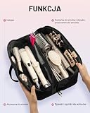 Noldena Podróżne etui na urządzenia do stylizacji włosów z matą chroniącą przed wysoką temperaturą, duża torba do przechowywania lokówki, organizer na lokówkę, suszarkę do włosów i szczotkę z ciepłym