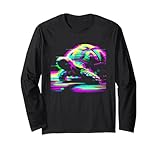 tartaruga glitch - vintage turtle ocean animal lover maglia a manica