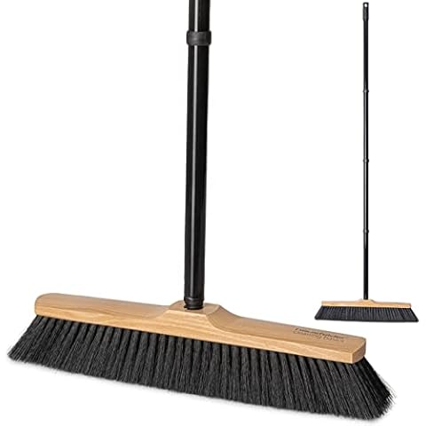 Hausfelder Indoor Broom with Handle, Broom Fine, Soft, Strong Dust-Binding Wooden Broom (40 cm) Cover