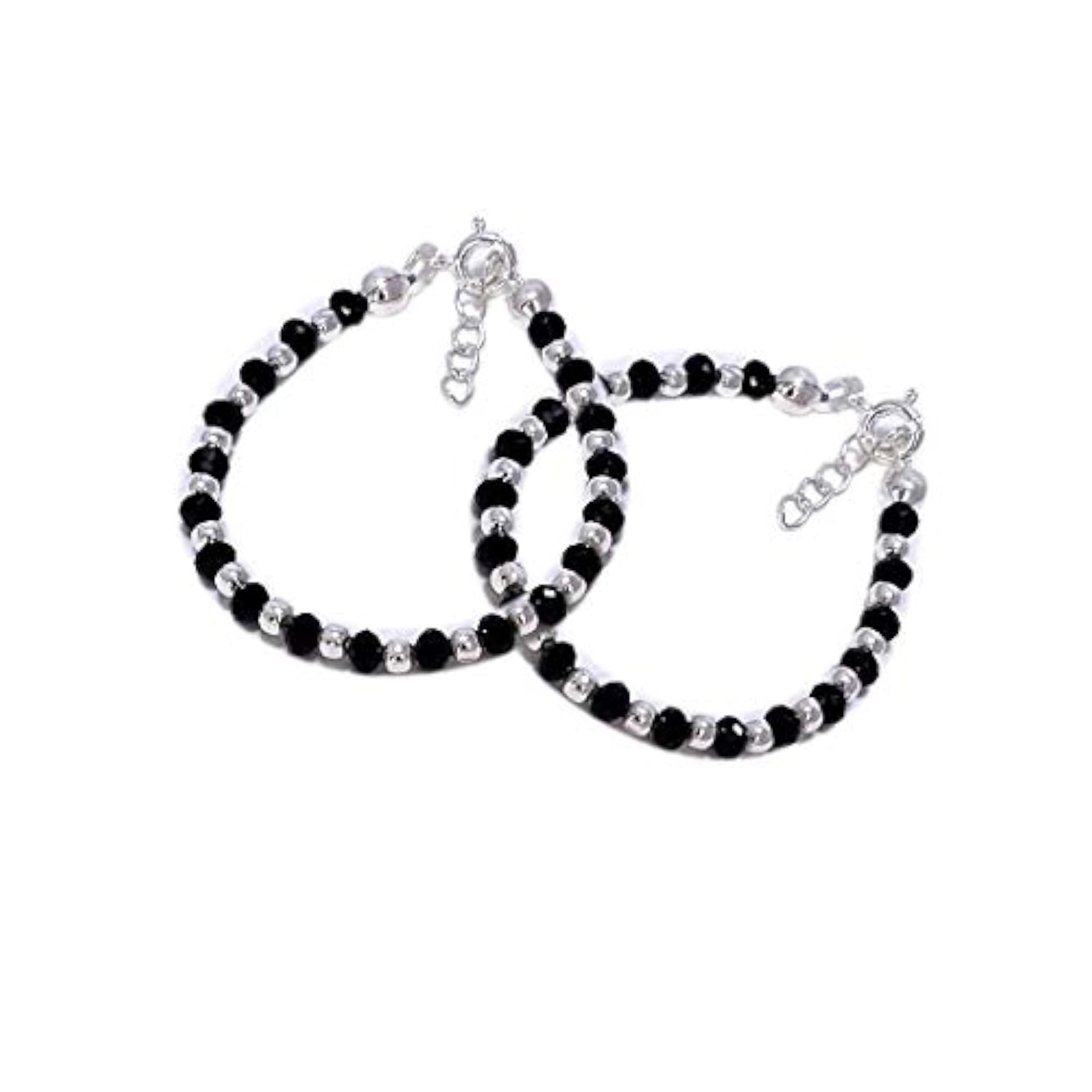 Exclusive 925 Sterling Silver With Silver Beads Nazariya Baby Bracelets, 2 Pcs